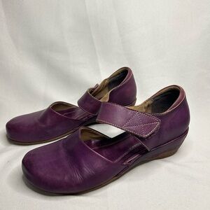 Spring Step L’Artiste Purple Leather Mary Jane Clogs 41/10